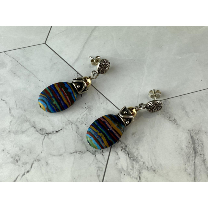 Sky Jewelry Серебряные серьги с Яшмой   *Сияй