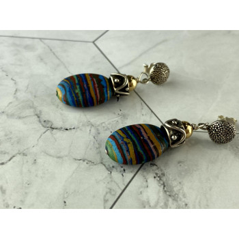 Sky Jewelry Серебряные серьги с Яшмой   *Сияй