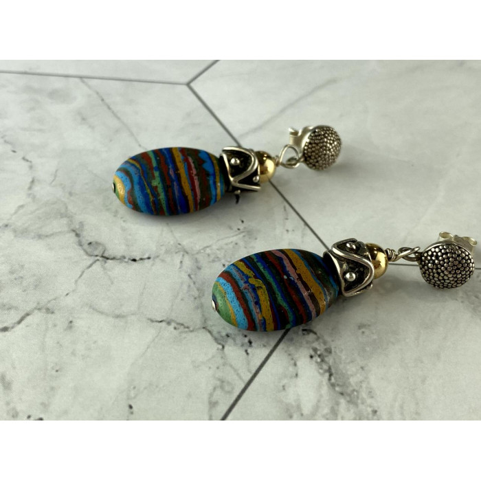 Sky Jewelry Серебряные серьги с Яшмой   *Сияй