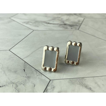 Sky Jewelry Антикварные Серебряные Запонки с Перламутром