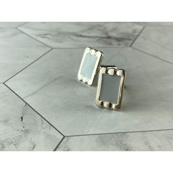 Sky Jewelry Антикварные Серебряные Запонки с Перламутром