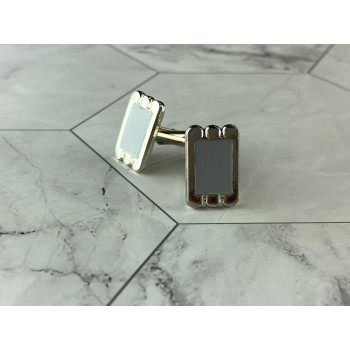 Sky Jewelry Антикварные Серебряные Запонки с Перламутром