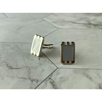 Sky Jewelry Антикварные Серебряные Запонки с Перламутром