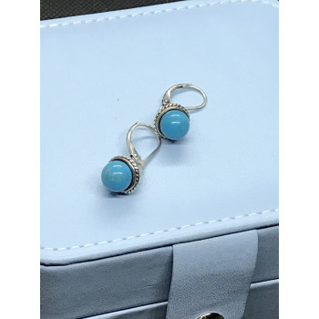 Sky Jewelry Серебряные серьги с бирюзой