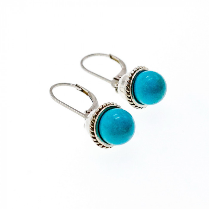 Sky Jewelry Серебряные серьги с бирюзой