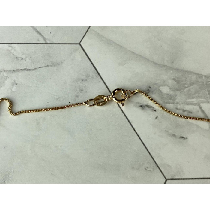 Sky Jewelry Серебряная Цепочка с Кулоном в позолоте с Рубинами и Сапфирами