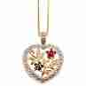Sky Jewelry Серебряная Цепочка с Кулоном в позолоте с Рубинами и Сапфирами