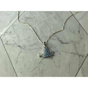 Sky Jewelry Серебряная Цепочка с Кулоном Фианиты  925 проба Italy   *Птица*