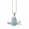 Sky Jewelry Серебряная Цепочка с Кулоном Фианиты  925 проба Italy   *Птица*