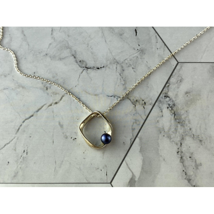 Sky Jewelry Серебряная  Цепочка с Кулоном  Жемчуг  925 проба Италия