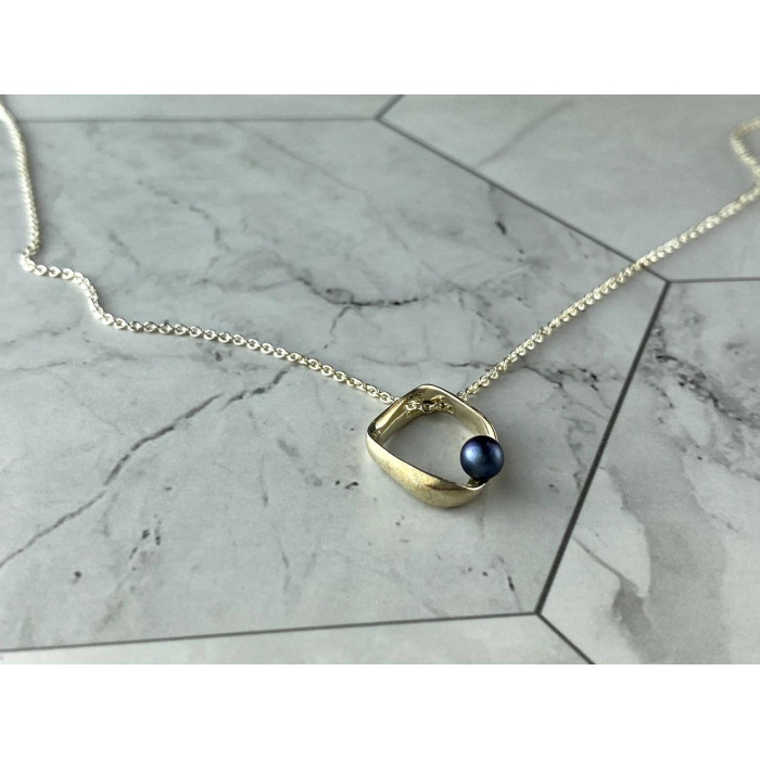 Sky Jewelry Серебряная  Цепочка с Кулоном  Жемчуг  925 проба Италия