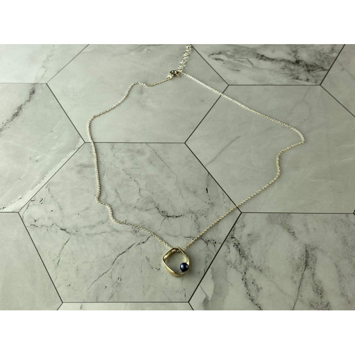 Sky Jewelry Серебряная  Цепочка с Кулоном  Жемчуг  925 проба Италия