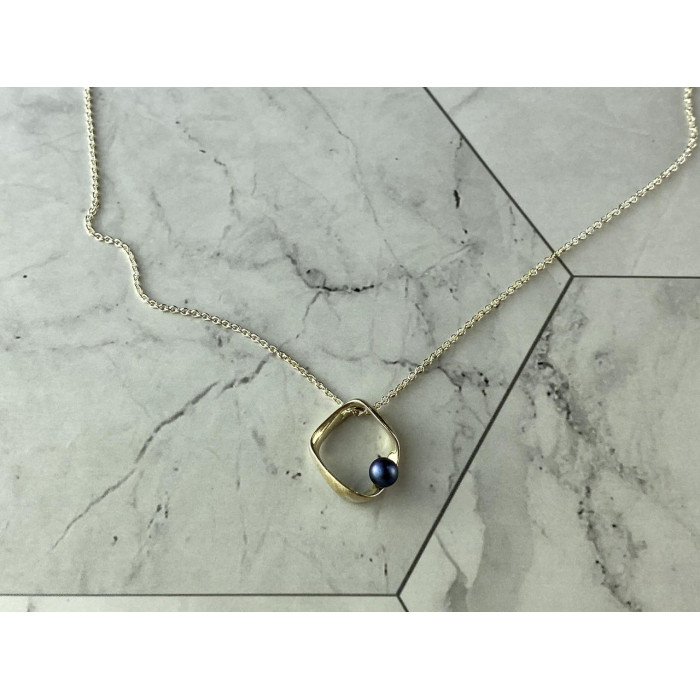 Sky Jewelry Серебряная  Цепочка с Кулоном  Жемчуг  925 проба Италия