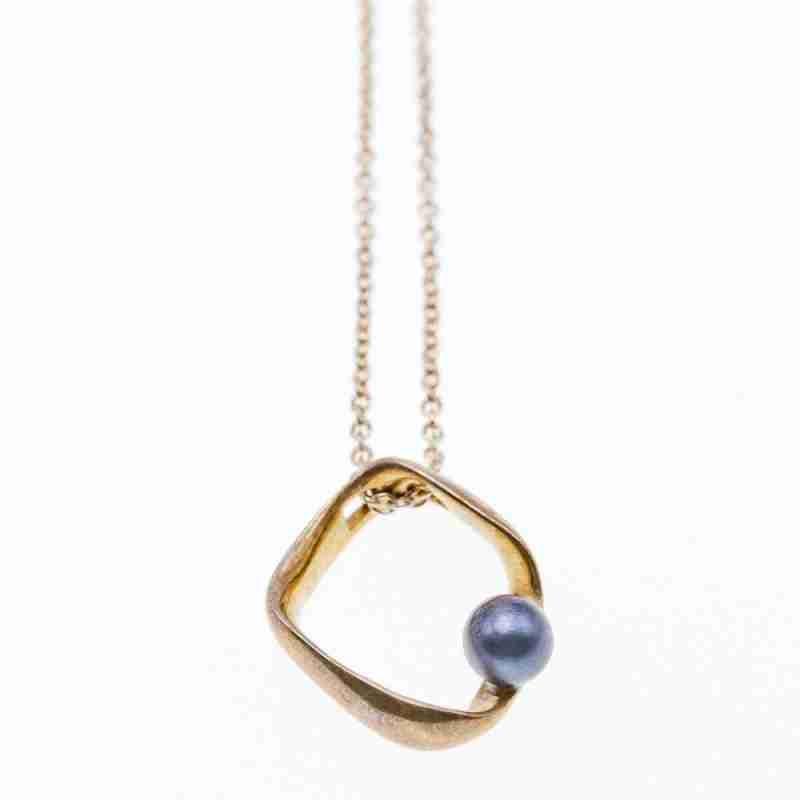 Sky Jewelry Серебряная  Цепочка с Кулоном  Жемчуг  925 проба Италия