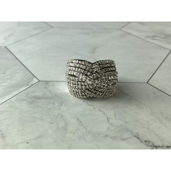 Sky Jewelry Серебряное Кольцо 925 пробы с камнями белый Сапфир