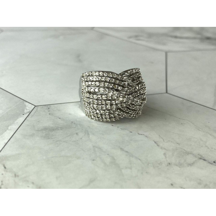 Sky Jewelry Серебряное Кольцо 925 пробы с камнями белый Сапфир