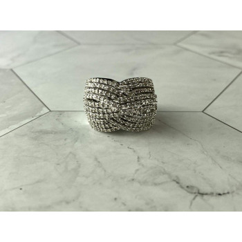 Sky Jewelry Серебряное Кольцо 925 пробы с камнями белый Сапфир