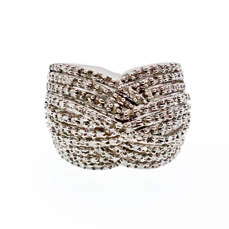 Sky Jewelry Серебряное Кольцо 925 пробы с камнями белый Сапфир