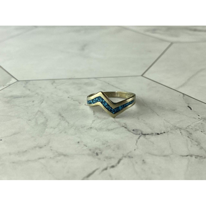 Sky Jewelry Винтажное Серебряное кольцо со вставками из Малахита