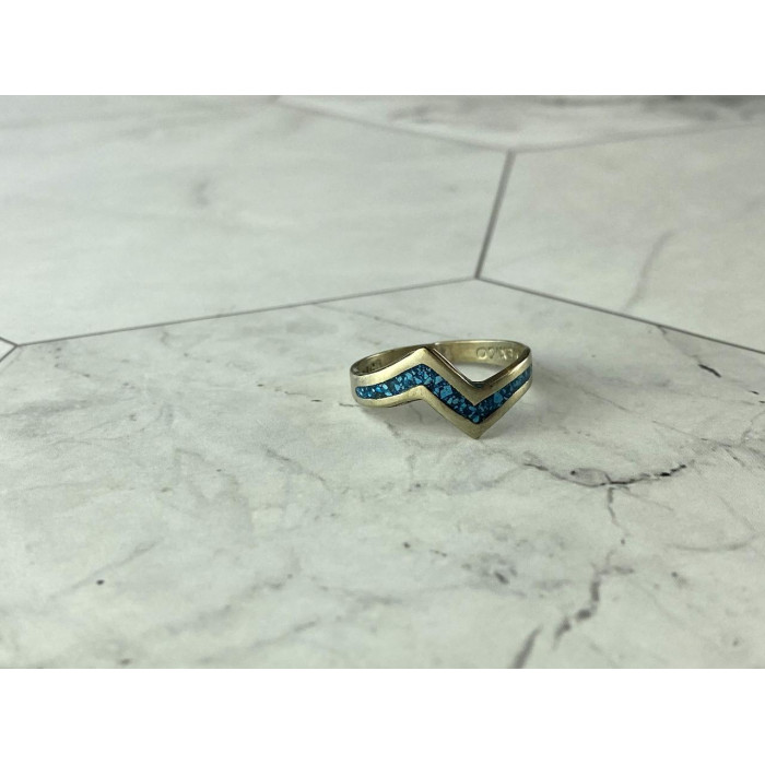 Sky Jewelry Винтажное Серебряное кольцо со вставками из Малахита