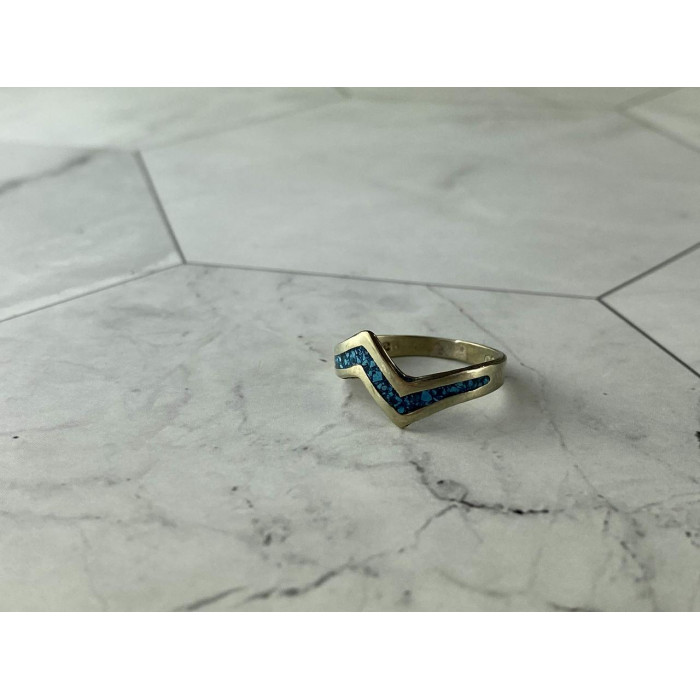 Sky Jewelry Винтажное Серебряное кольцо со вставками из Малахита