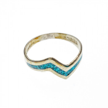 Sky Jewelry Винтажное Серебряное кольцо со вставками из Малахита