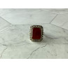 Sky Jewelry Винтажное Серебряное кольцо с Агатом и камнями Морион