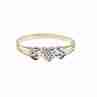 Sky Jewelry Золотое Кольцо 10К (417 проба) с Бриллиантами *Сердце*