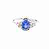Sky Jewelry Серебряное Кольцо 925 проба с Синим и Белым Сапфиром