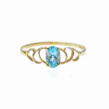 Sky Jewelry Золотое кольцо 10К (417 проба) с небесно-голубой Шпинелью