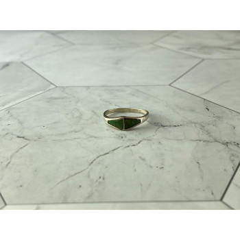 Sky Jewelry Винтажное Серебряное кольцо со вставками из Малахита