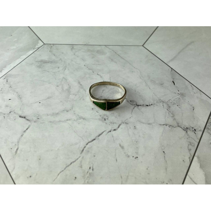 Sky Jewelry Винтажное Серебряное кольцо со вставками из Малахита