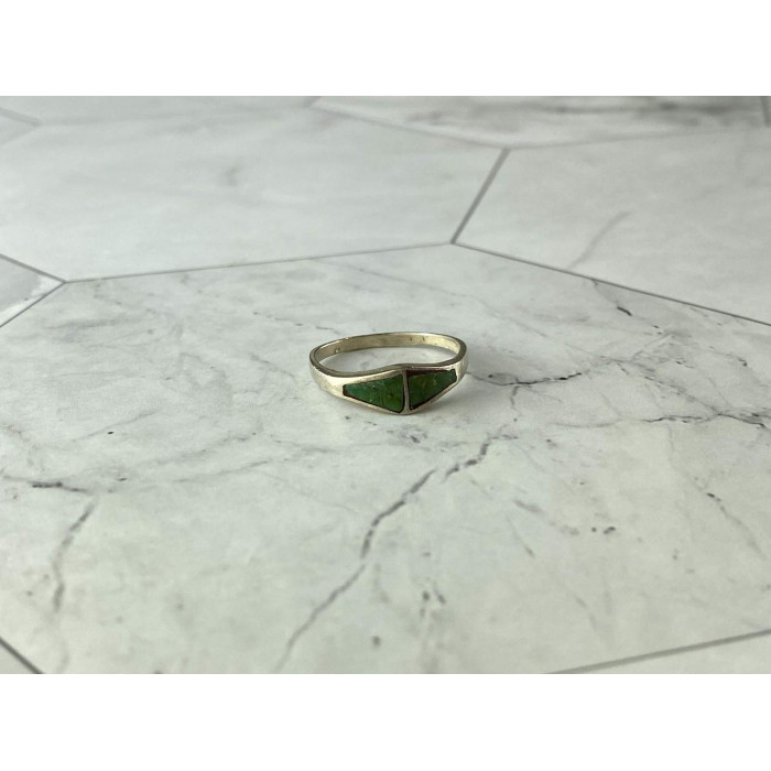 Sky Jewelry Винтажное Серебряное кольцо со вставками из Малахита