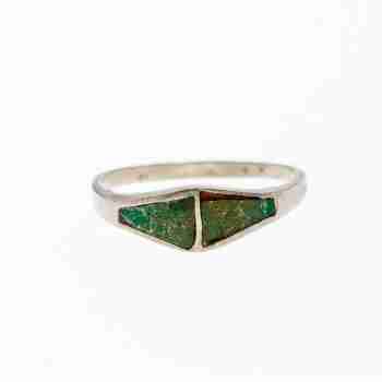 Sky Jewelry Винтажное Серебряное кольцо со вставками из Малахита