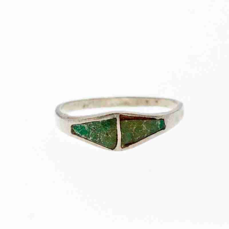 Sky Jewelry Винтажное Серебряное кольцо со вставками из Малахита