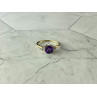 Sky Jewelry Золотое кольцо 10К (417 проба) с Аметистом и Бриллиантами  *Аметистовая Любовь
