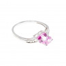 Sky Jewelry Серебряное кольцо 925 проба с розовым Топазом *Сердца*