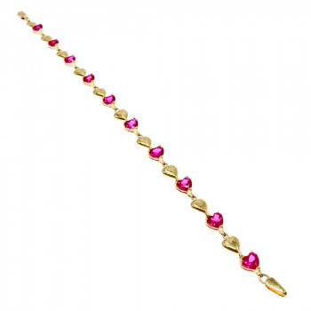 Sky Jewelry Золотой  Браслет 10К (417 проба) с Рубином    *Рубиновое Сердце