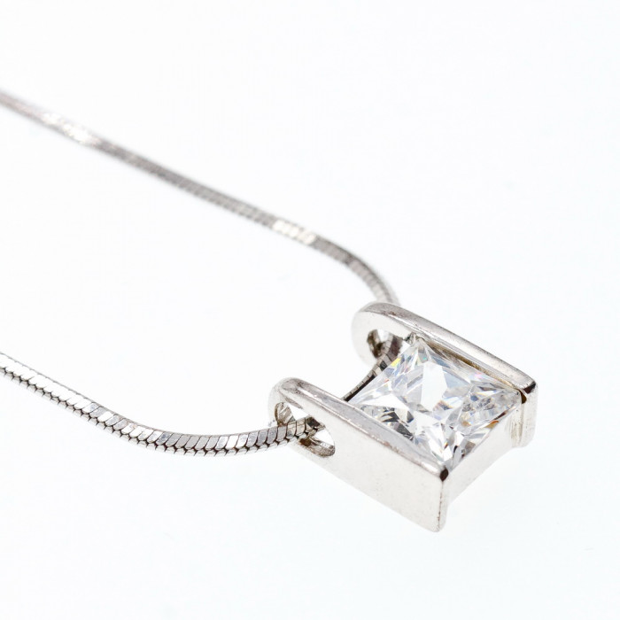 Sky Jewelry Серебряная Цепочка с Кулоном Фианит  925 проба  Italy