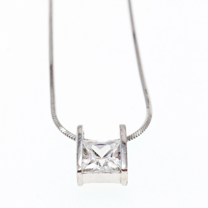 Sky Jewelry Серебряная Цепочка с Кулоном Фианит  925 проба  Italy