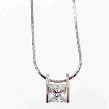 Sky Jewelry Серебряная Цепочка с Кулоном Фианит  925 проба  Italy