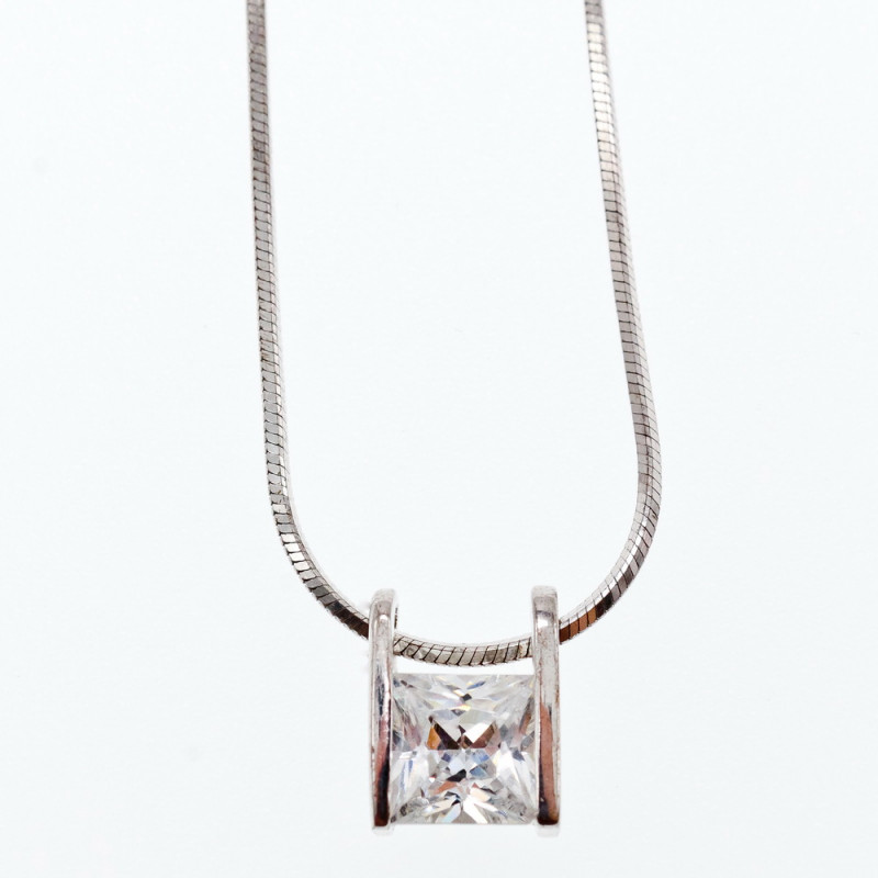 Sky Jewelry Серебряная Цепочка с Кулоном Фианит  925 проба  Italy