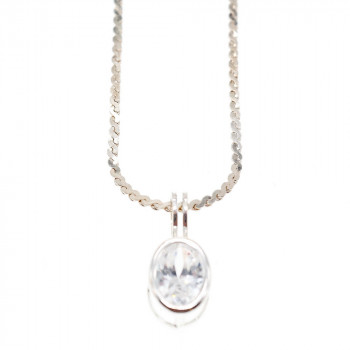 Sky Jewelry Серебряная Цепочка с Кулоном Фианит  925 проба  Италия