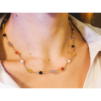 Sky Jewelry Золотое Ожерелье 14К (585 проба) Шары Жадеит