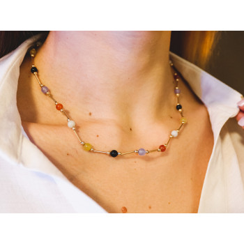 Sky Jewelry Золотое Ожерелье 14К (585 проба) Шары Жадеит