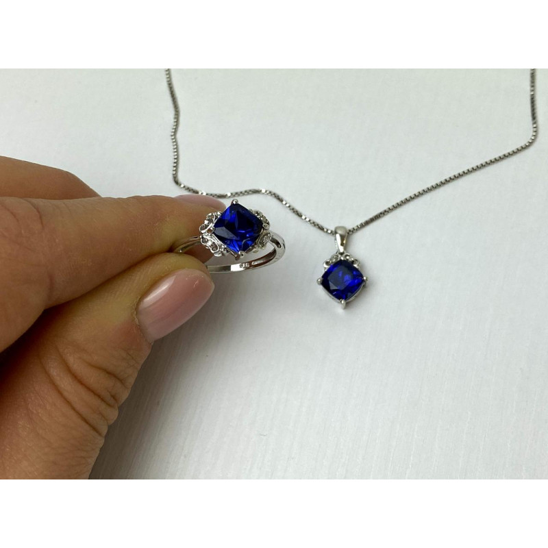 Sky Jewelry Серебряный Комплект с камнем Лондон Топаз