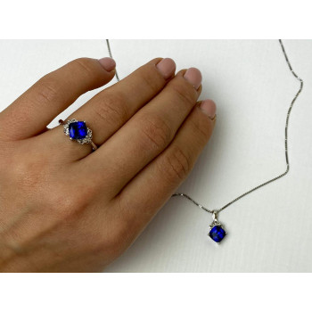 Sky Jewelry Серебряный Комплект с камнем Лондон Топаз