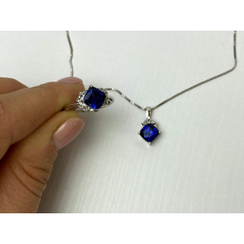 Sky Jewelry Серебряный Комплект с камнем Лондон Топаз