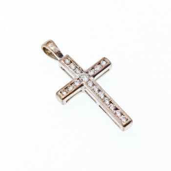 Sky Jewelry Серебряный миниатюрный Крестик с Фианитами  925 проба