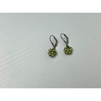 Sky Jewelry Серебряные Серьги 925 пробы с камнем Тсаворит (Цаворит)   *Цветы*